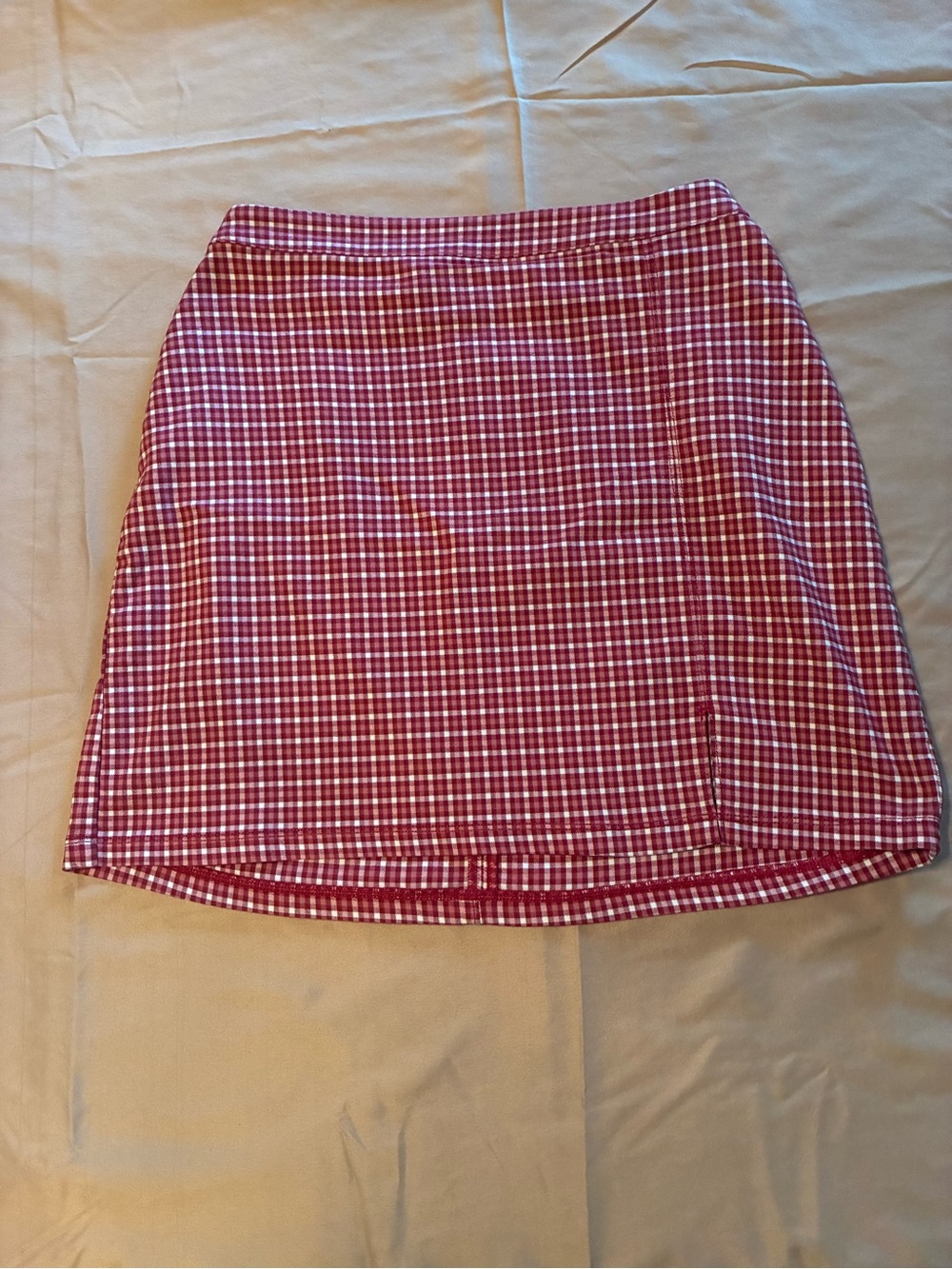 Hollister Pink Red Gingham Mini Skirt